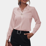 top blouses : Chemisier Femme en Tissu Doux top blouses Chemise Casual in Rose van Seroa