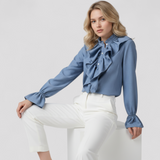 top blouses : Blouse Élégante à Volants avec Manches Statement Femme in van Seroa