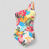 Maillots de bain pour femmes : Maillot de Bain Femme Asymétriqu Costume De Bain Femme in Fleurs tropicales van Seroa
