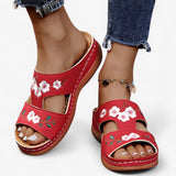 Sandales Femme Confortables avec Fleurs Décoratives - Élégantes et Légères