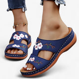 Sandales Femme Confortables avec Fleurs Décoratives - Élégantes et Légères