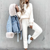 Autumn Collection : Survêtement Femmes Deux Pièces Autumn Collection in Blanc van Seroa