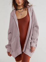Autumn Collection : Sweat Capuche Femme Ample Coton in Lavande van Seroa