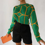 Pulls pour femmes : Pull Femme Col Rond in Vert van Seroa