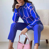 Pulls pour femmes : Pull Femme Col Rond in Bleu van Seroa