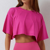 T-shirts pour femmes : T-shirt Femme Coton Ample in Rose US van Seroa