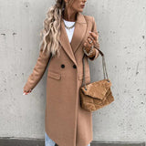 Autumn Collection : Trench Femme Manteau Beige Élégant Classique Coton in Marron clair van Seroa