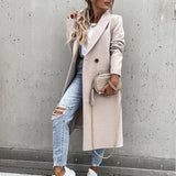Autumn Collection : Trench Femme Manteau Beige Élégant Classique Coton in Kaki van Seroa