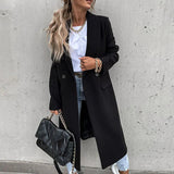 Autumn Collection : Trench Femme Manteau Beige Élégant Classique Coton in Noir van Seroa