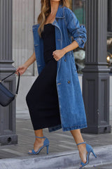 Autumn Collection : Trench Femme Ajusté Jean in Bleu S van Seroa