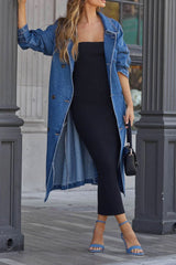 Autumn Collection : Trench Femme Ajusté Jean in Bleu M van Seroa