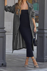 Autumn Collection : Trench Femme Ajusté Jean in Noir S van Seroa