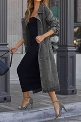 Autumn Collection : Trench Femme Ajusté Jean in Noir M van Seroa
