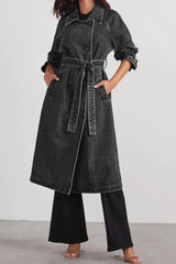 Autumn Collection : Trench Femme Ajusté Jean in Noir L van Seroa
