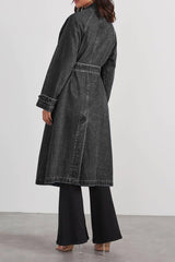 Autumn Collection : Trench Femme Ajusté Jean in Noir XXL van Seroa