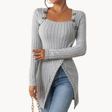 other : Gilet sans Manche Femme Élégant Côtelé Asymétrique in van Seroa
