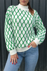 Pulls : Pull Femme Hiver Col Roulé Élégant Automne in Vert van Seroa