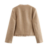 Autumn Collection : Veste Ajustée Femme en Tweed Élégant Style Chic et Confortable in van Seroa