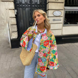 Vestes et manteaux pour femmes : Bomber Femme Chic Imprimé Été Printemps in Fleurs van Seroa