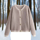 Gilets pour femmes : Veste Femme Décontracté Gilet Peluche in Beige van Seroa
