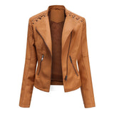 Autumn Collection : Veste Cuir Décontractée Polyester Femme Autumn Collection in Camel van Seroa