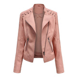 Autumn Collection : Veste Cuir Décontractée Polyester Femme Autumn Collection in Rose van Seroa