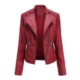 Autumn Collection : Veste Cuir Décontractée Polyester Femme Autumn Collection in Rouge van Seroa