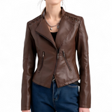 Autumn Collection : Veste Cuir Décontractée Polyester Femme Autumn Collection in van Seroa