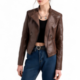 Autumn Collection : Veste Cuir Décontractée Polyester Femme Autumn Collection in van Seroa