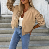 Autumn Collection : Veste Femme Décontracté Coton in Kaki van Seroa
