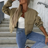 Autumn Collection : Veste Femme Décontracté Coton in Olive van Seroa