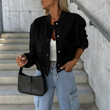 Autumn Collection : Veste Femme Décontracté Coton in Noir van Seroa