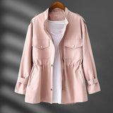 Autumn Collection : Veste Femme Printemps Élégant Automne Ajustée in Rose Éclosion van Seroa