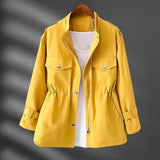 Autumn Collection : Veste Femme Printemps Élégant Automne Ajustée in Jaune Tournesol van Seroa