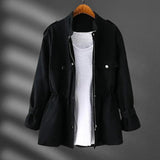 Autumn Collection : Veste Femme Printemps Élégant Automne Ajustée in Noir Minuit van Seroa