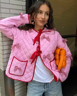 Vêtements pour femmes : Veste Femme Manches Longues Bohème Polyester in Rose van Seroa