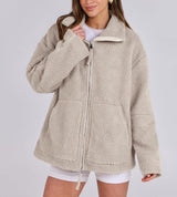 Autumn Collection : Veste Femme Élégant Fleece in Beige van Seroa