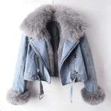 Autumn Collection : Veste Femme Chic Jean Doublure in Bleu clair van Seroa