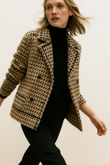 Autumn Collection : Veste Femme Maille Pied-de-poul in Camel van Seroa