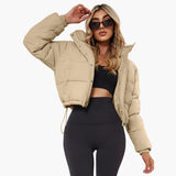 Vestes et manteaux pour femmes : Veste Femme Courte Pratique Capuch in Kaki van Seroa