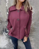 Autumn Collection : Veste Femme Manteau Hiver Décontracté Automne in Fuchsia van Seroa