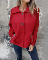 Autumn Collection : Veste Femme Manteau Hiver Décontracté Automne in Rouge van Seroa