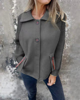 Autumn Collection : Veste Femme Manteau Hiver Décontracté Automne in Gris foncé van Seroa