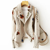Autumn Collection : Veste Femme Cuir Estival in Blanc Perle van Seroa