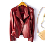Autumn Collection : Veste en Cuir Noir Femme - Élégante & Tendance - Toutes Tailles in Rouge cramoisi van Seroa