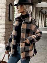 Vestes et manteaux pour femmes : Veste Femme Élégant Flanelle in Café Noir van Seroa