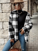 Vestes et manteaux pour femmes : Veste Femme Élégant Flanelle in Noir et Blanc van Seroa