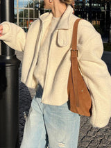 Autumn Collection : Veste Femme Élégant Fleece in Blanc van Seroa