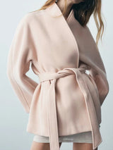 Autumn Collection : Veste Femme Manteau Laine Élégant Polyester in Rose van Seroa