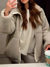 Autumn Collection : Veste en Peluche Élégante pour Femme Autumn Collection in Beige van Seroa